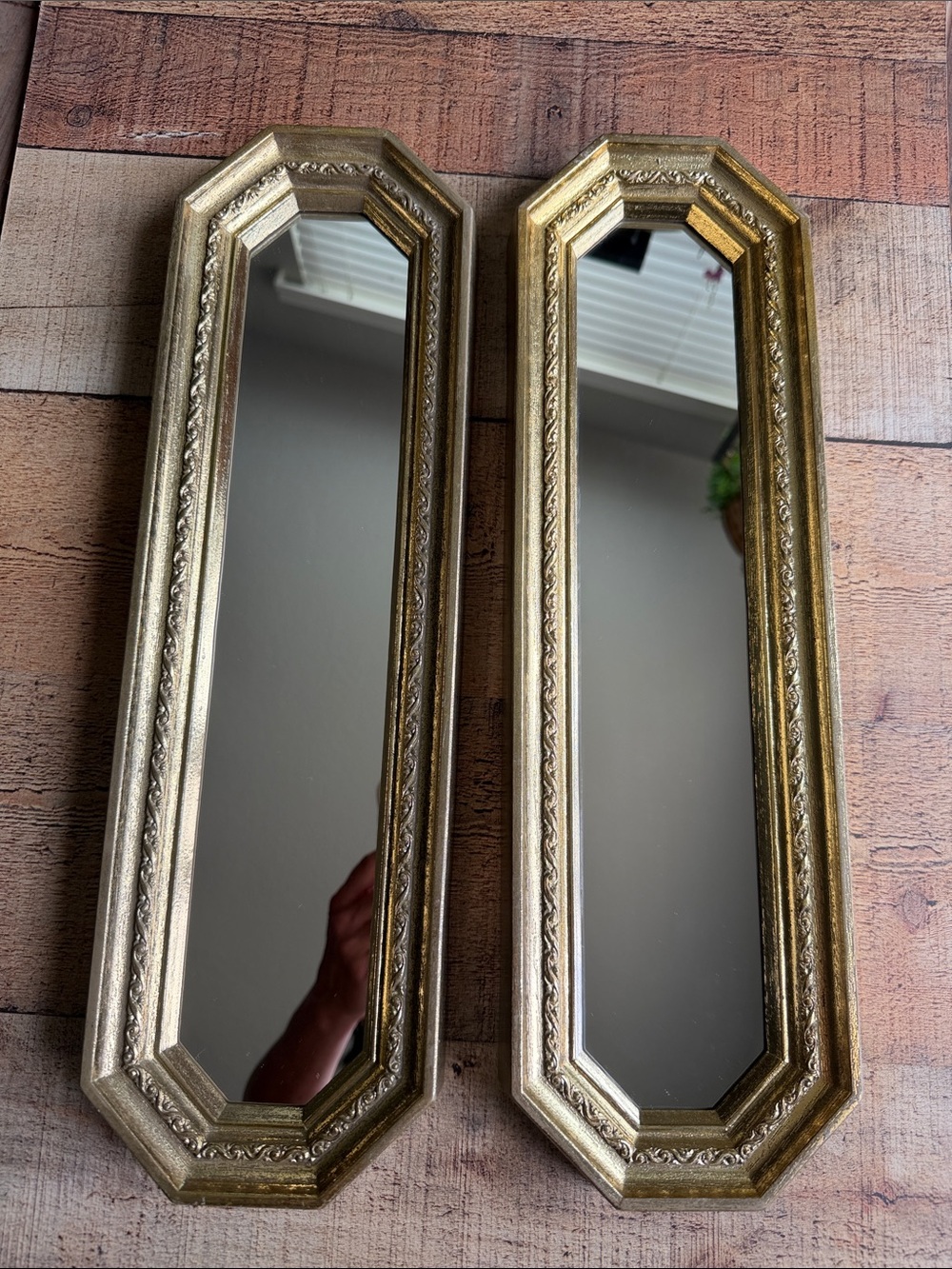 Home Interiors Gold Octagonal Accent Mirrors Set of 2